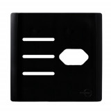 Placa p/ 3 Interruptores + Tomada 4x4 - Novara Preto Brilhante 